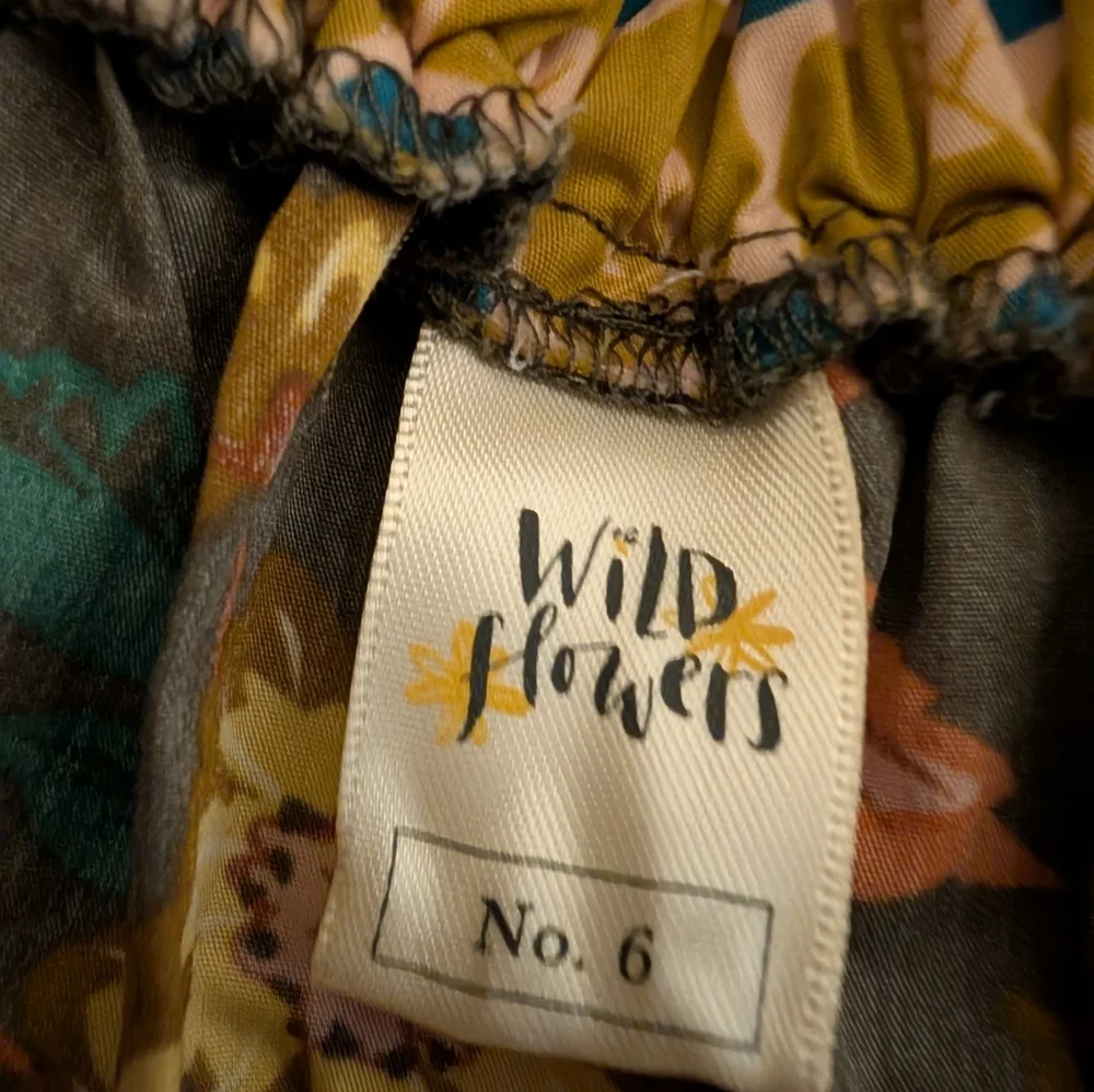 Wildflowers Sundress Girls Size 6 Brown Yellow Floral Fall Colors - Picture 3 of 11